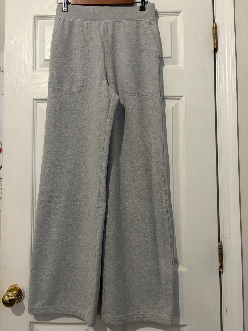 Women’s Lands’ End Wide-Leg Lounge Pants in Light Gray